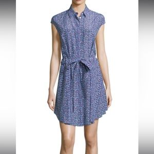 Tory Burch Flirty Button Down Tie Waist Dress with Pockets